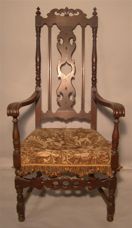 Appraisal: WILLIAM AND MARY STYLE ARM CHAIR