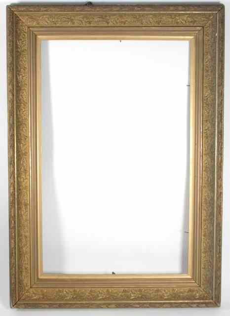 Appraisal: A late Victorian plaster gilt picture frame carved with oak