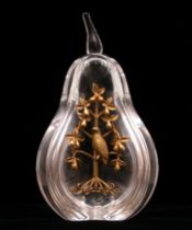 Appraisal: Steuben Partridge in Pear Tree A Steuben glass and gold