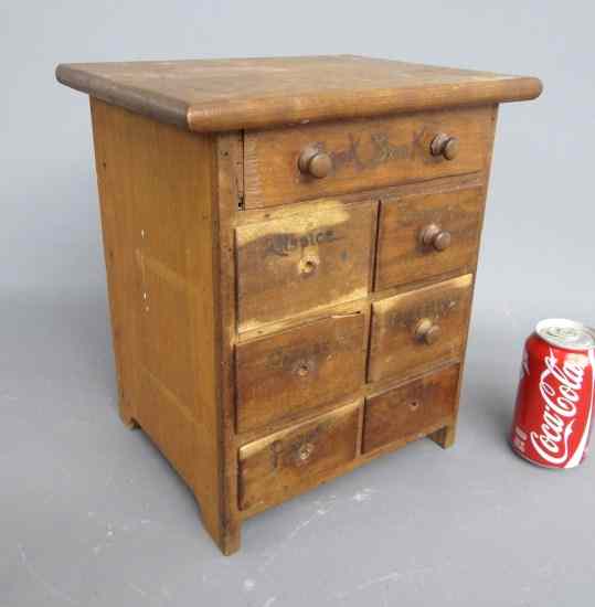 Appraisal: Early drawer spice chest '' W '' D '' Ht