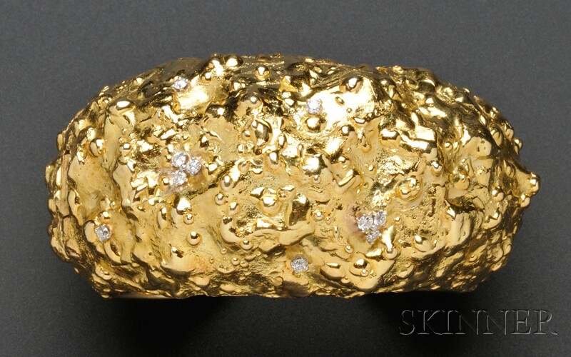 Appraisal: kt Gold and Diamond Bracelet David Webb designed as a