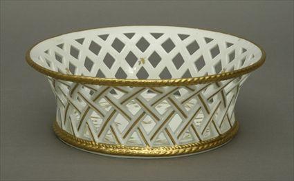 Appraisal: Paris Porcelain Reticulated Basket in in diam