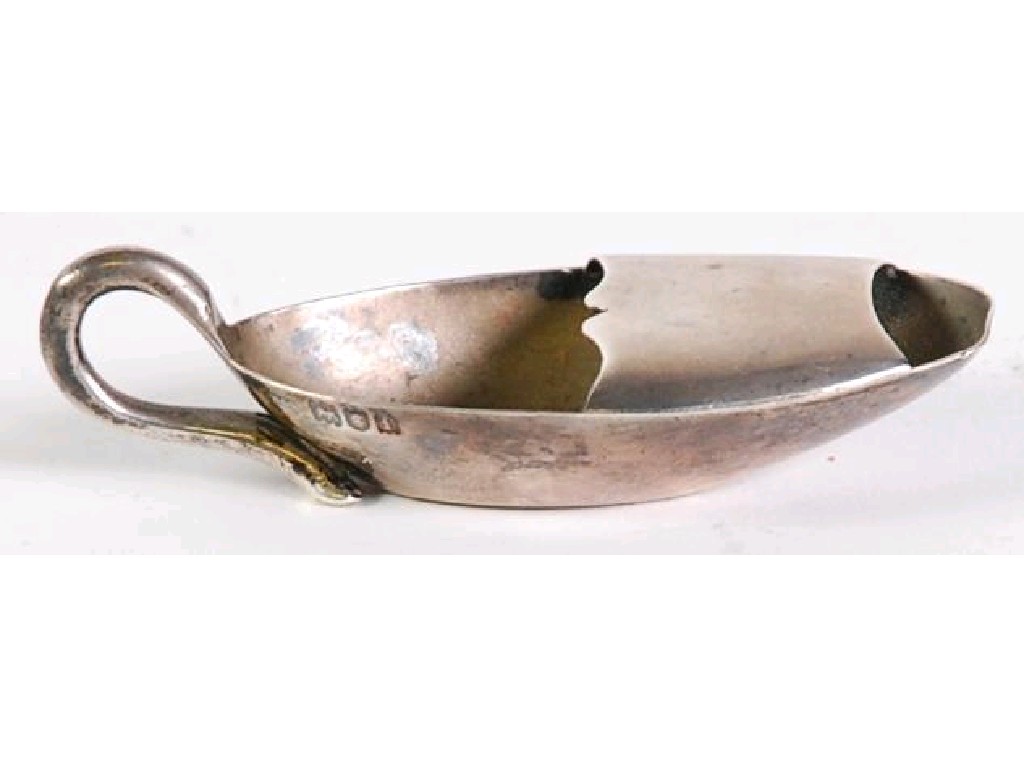 Appraisal: EDWARDIAN SILVER SPOON WARMER oval with bifurcated scroll handles wide