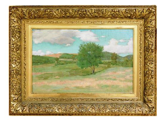 Appraisal: Charles Foster American - Williamstown oil on canvas summer landscape