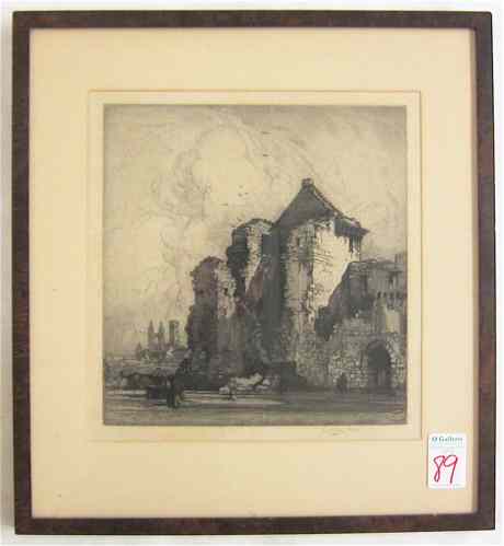 Appraisal: E HEDLEY FITTON ETCHING British - depicting St Andrew's castle