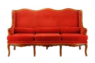 Appraisal: Louis Philippe Style Walnut Wingback Sofa Continental late th century