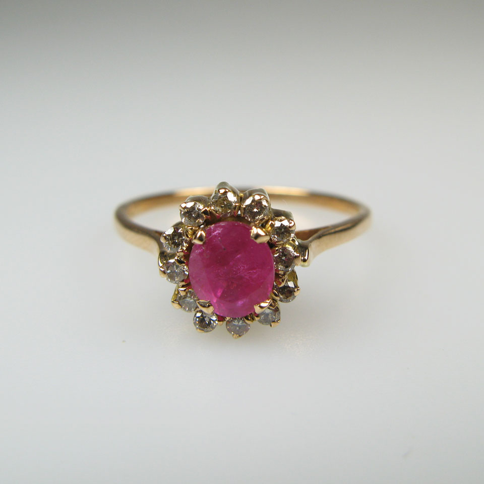 Appraisal: k Yellow Gold Ring set with an oval cut ruby