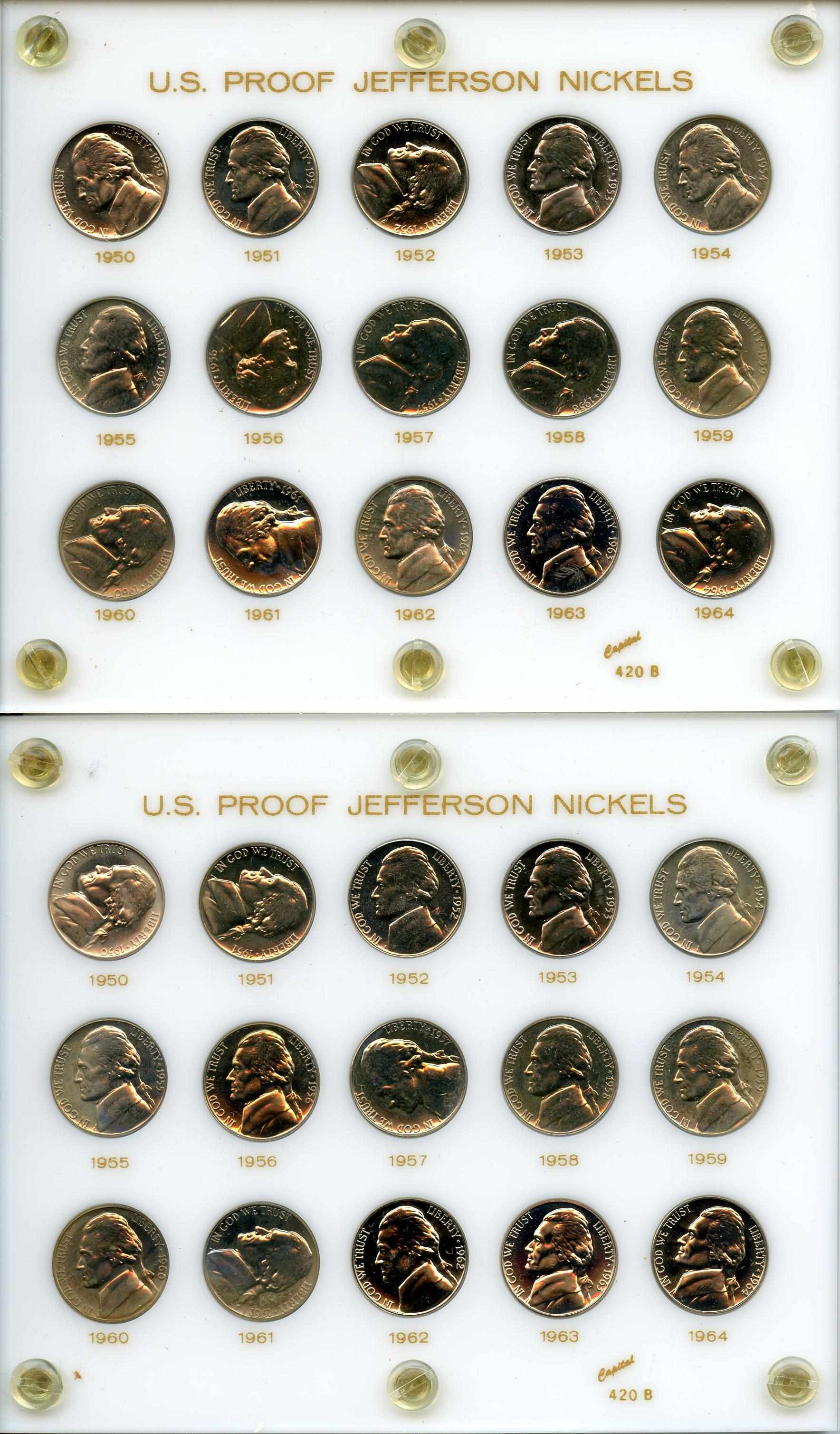 Appraisal: Proof Jefferson Nickel Sets - All sets are housed in