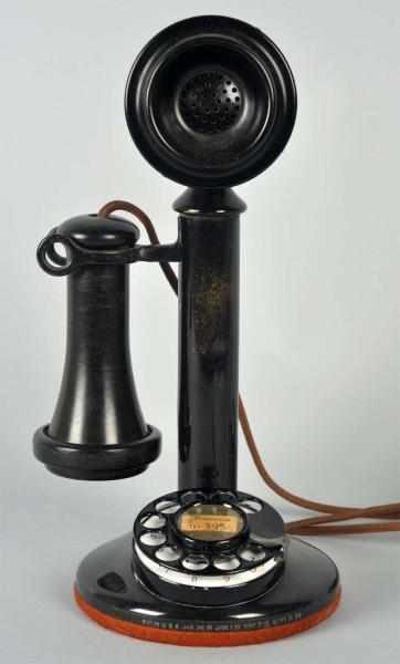 Appraisal: Western Electric C Dial Candlestick Telephone Circa Black brass Wired