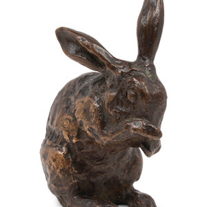 Appraisal: Brenda Putnam American - Rabbit bronze signed B Putnam Height