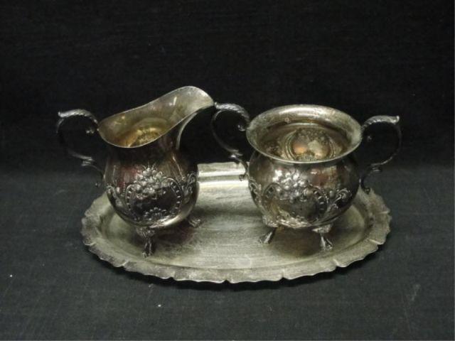 Appraisal: Sterling Pieces Small Tray Sugar Creamer From a Yonkers NY