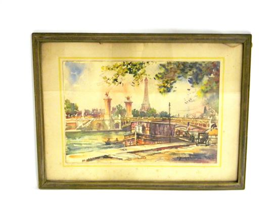 Appraisal: William Bradford Green watercolor on paper of a Parisian scene