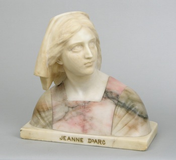 Appraisal: An Italian Marble Bust of Jeanne d'Arc An Italian carved