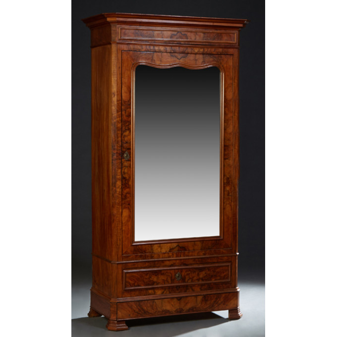 Appraisal: French Louis Philippe Carved Walnut Armoire th c the stepped