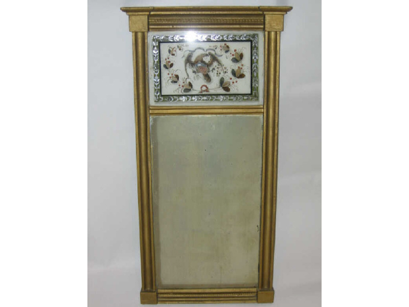 Appraisal: AMERICAN TH CENTURY FEDERAL STYLE TRUMEAU MIRROR Showing the aged