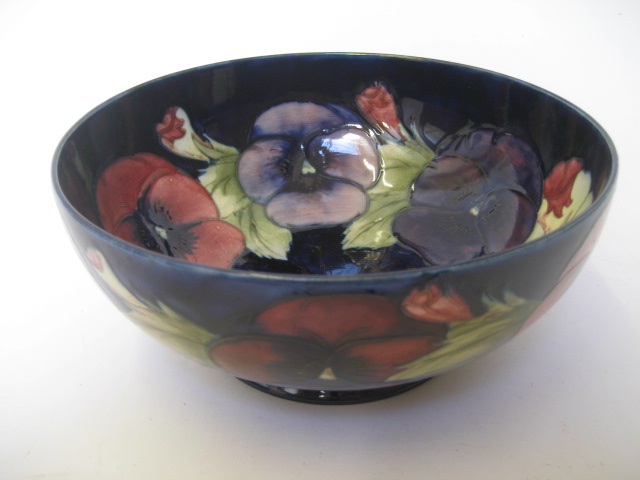 Appraisal: A MOORCROFT POTTERY BOWL of plain circular form tube lined