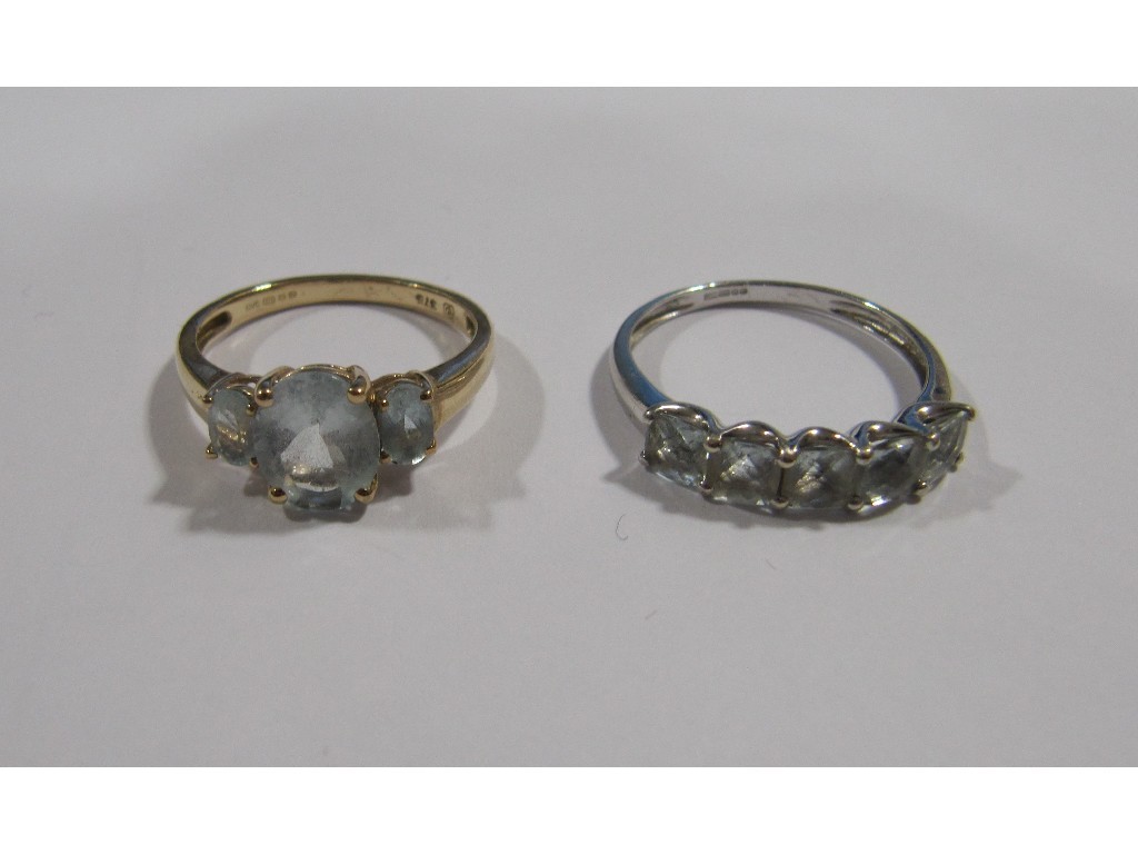 Appraisal: Lot comprising a ct white gold gem set five stone