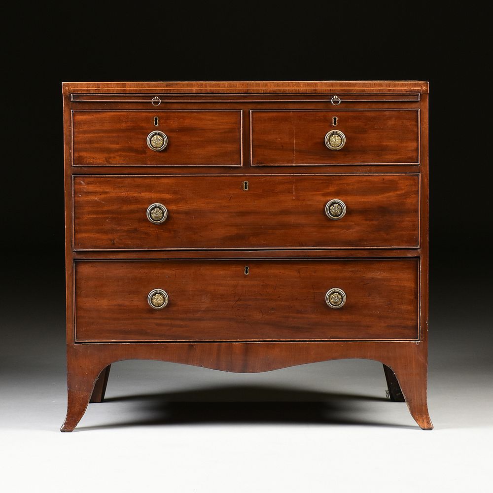 Appraisal: A GEORGE III MAHOGANY BACHELOR'S CHEST LATE TH EARLY TH