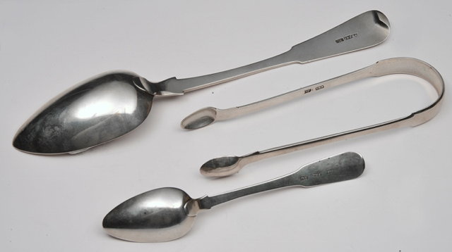 Appraisal: A SCOTTISH PROVINCIAL SILVER TABLESPOON fiddle pattern Inverness c by