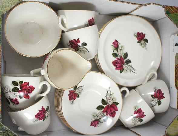 Appraisal: A Beswick Pattern Tea Set with a Rose Pattern comprising