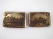 Appraisal: Two Russian silver cigarette cases each with a niello scene