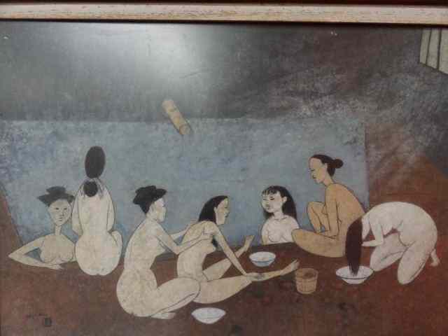 Appraisal: NAKUMURA Naondo ''Japanese Spa ''Gouache on paper laid on board