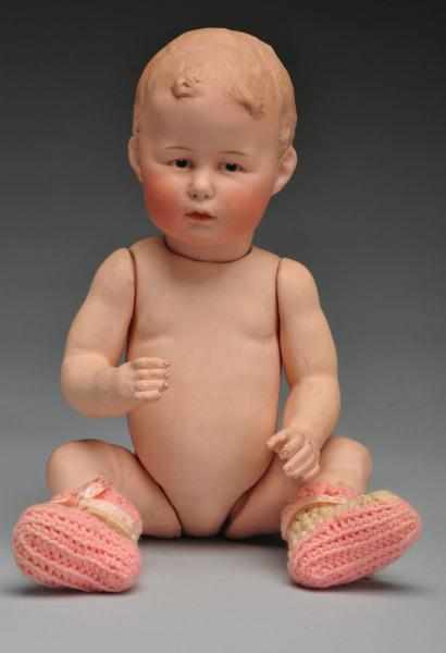 Appraisal: Rare Heubach Pouty Character Baby Doll Description German bisque socket