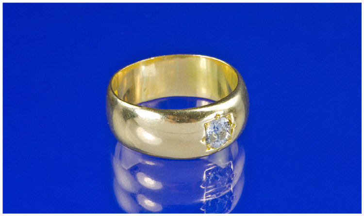 Appraisal: Gents ct Gold Edwardian Diamond Ring Set With An Old