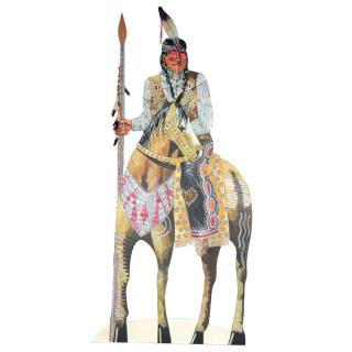 Appraisal: Thom Ross Indian on Horse mixed media on wood THOM