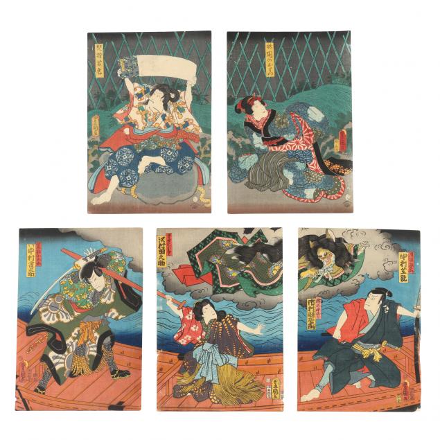 Appraisal: UTAGAWA KUNISADA TOYOKUNI III JAPANESE - TWO SETS OF WOODBLOCK