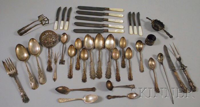 Appraisal: Group of Silver and Silver-plated Flatware including a set of