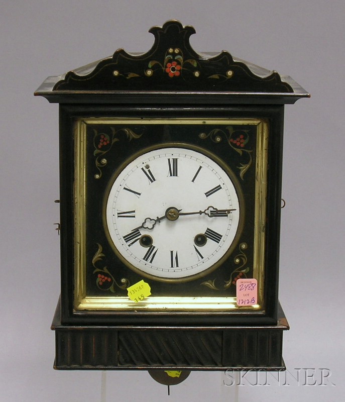 Appraisal: French Baker's Wall Clock the ebonized case with floral decoration