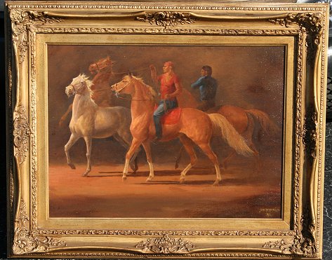 Appraisal: MILITELLO Jim American th C Horse Trainers Oil CB ''