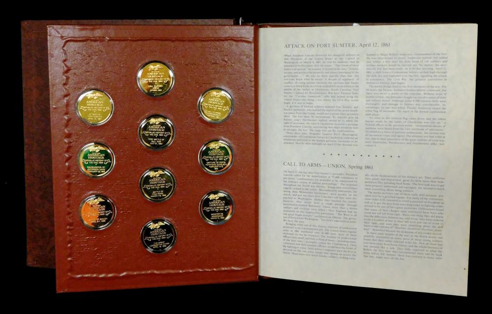 Appraisal: FRANKLIN MINT COLLECTION OF GOLD PLATED STERLING SILVER ROUND INGOTS