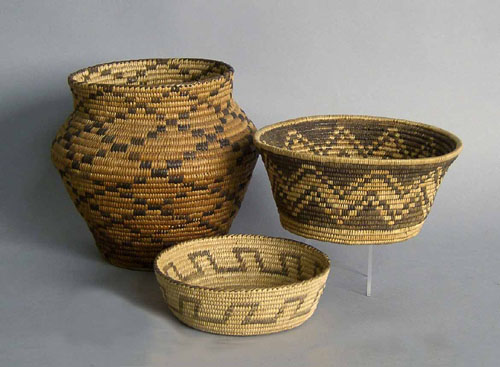 Appraisal: Three Pima baskets early th c