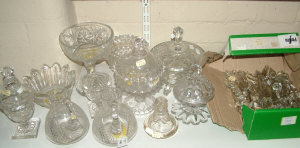 Appraisal: Selection cut glass bon bon dishes and covers with various