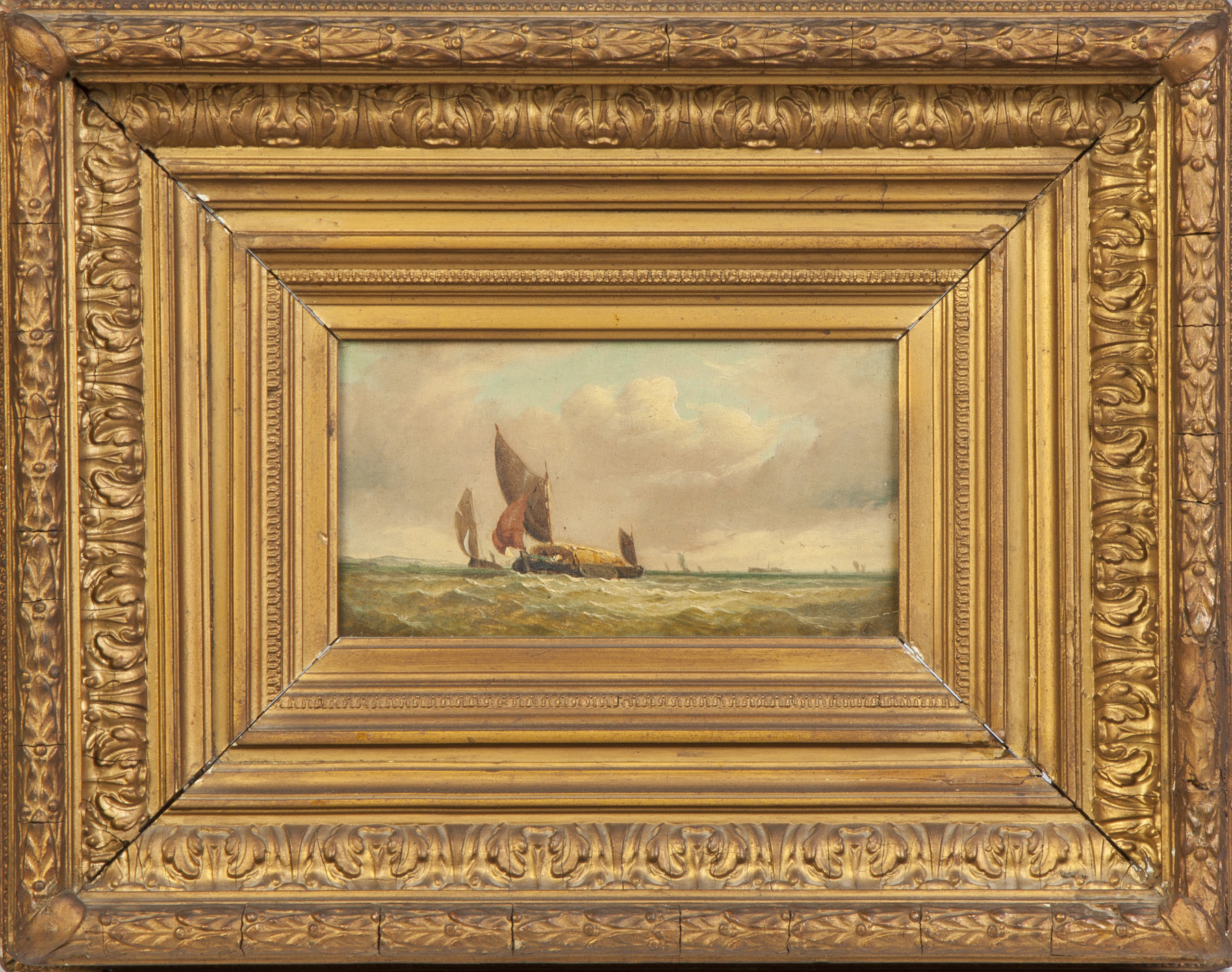 Appraisal: th cent Seascape Monogrammed lower right Oil canvas