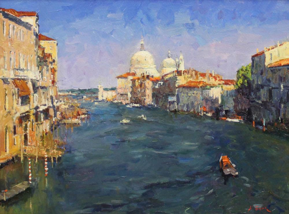 Appraisal: NICK STOQ United States st century oil on board Venice