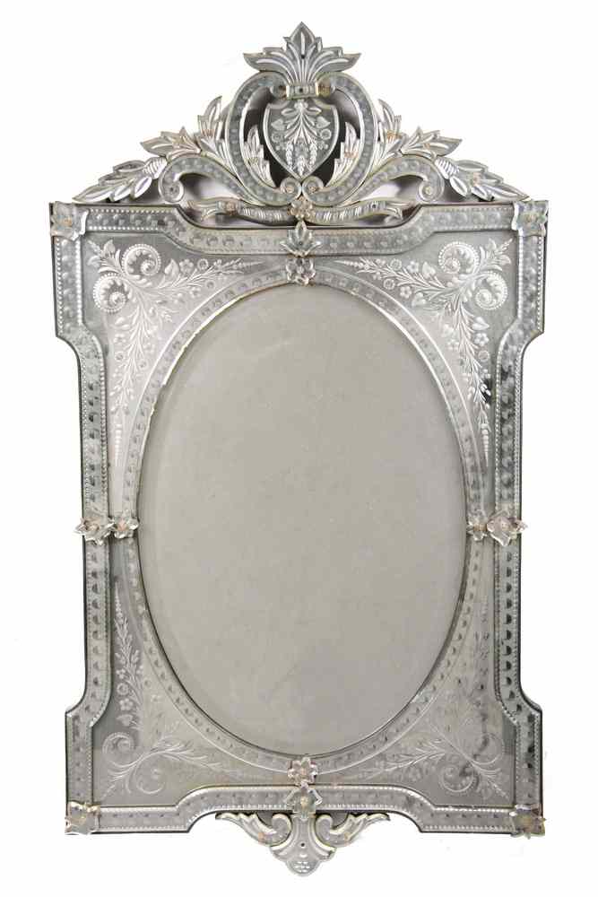 Appraisal: LARGE VENETIAN WALL MIRROR - Large Venetian Wall Mirror a