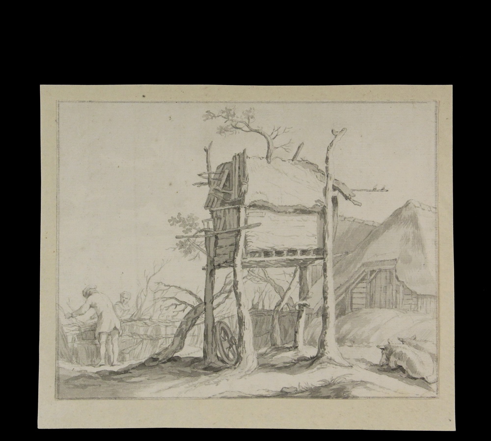 Appraisal: ABRAHAM BLOEMAERT Netherlands - - Study for Farmhouse with Dovecote