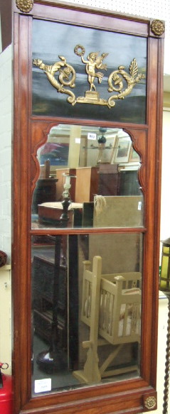 Appraisal: A th century mahogany framed full length pier glass the