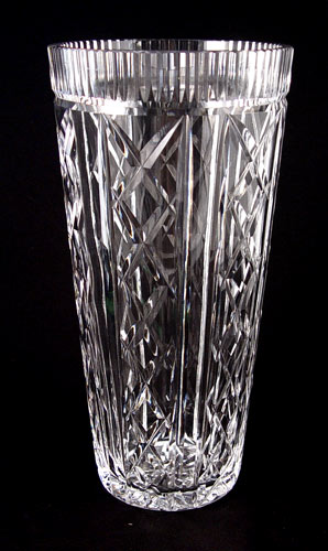 Appraisal: SIGNED WATERFORD CUT CRYSTAL VASE Measures '' high x ''