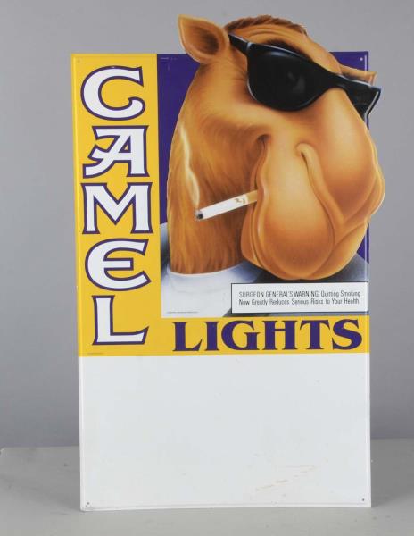 Appraisal: Camel Lights Cigarettes Tin Advertising Sign Featuring Joe Camel character