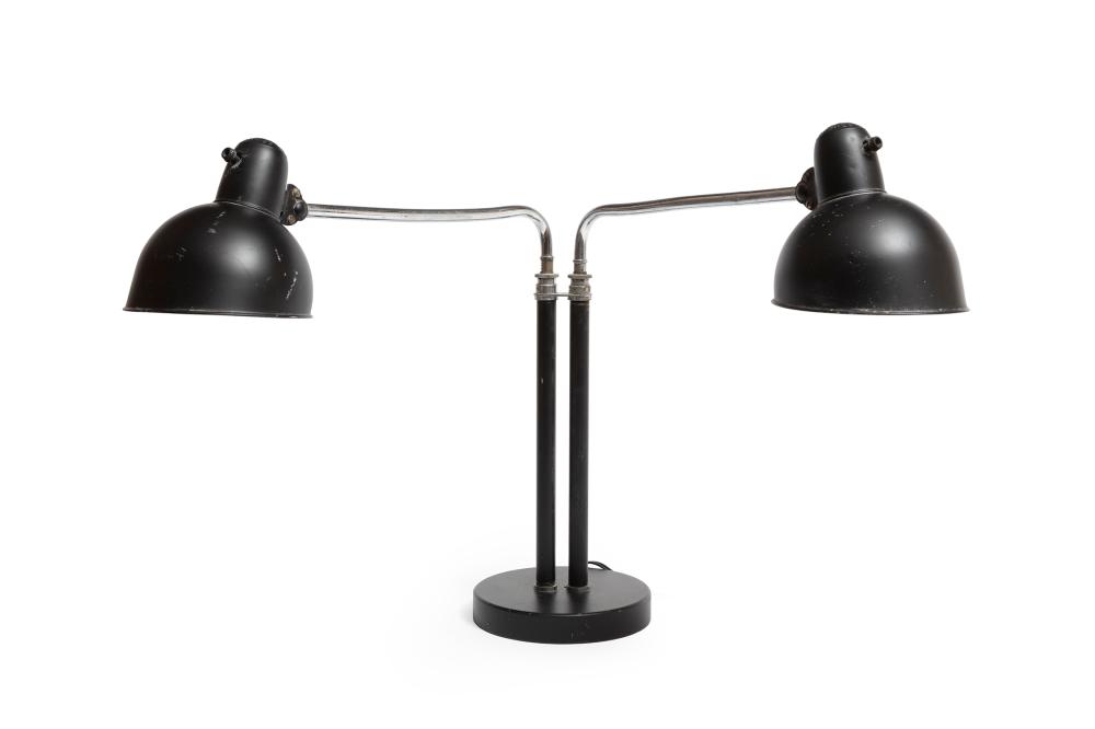 Appraisal: Christian Dell Double Dell Table Lamp c enameled steel chrome