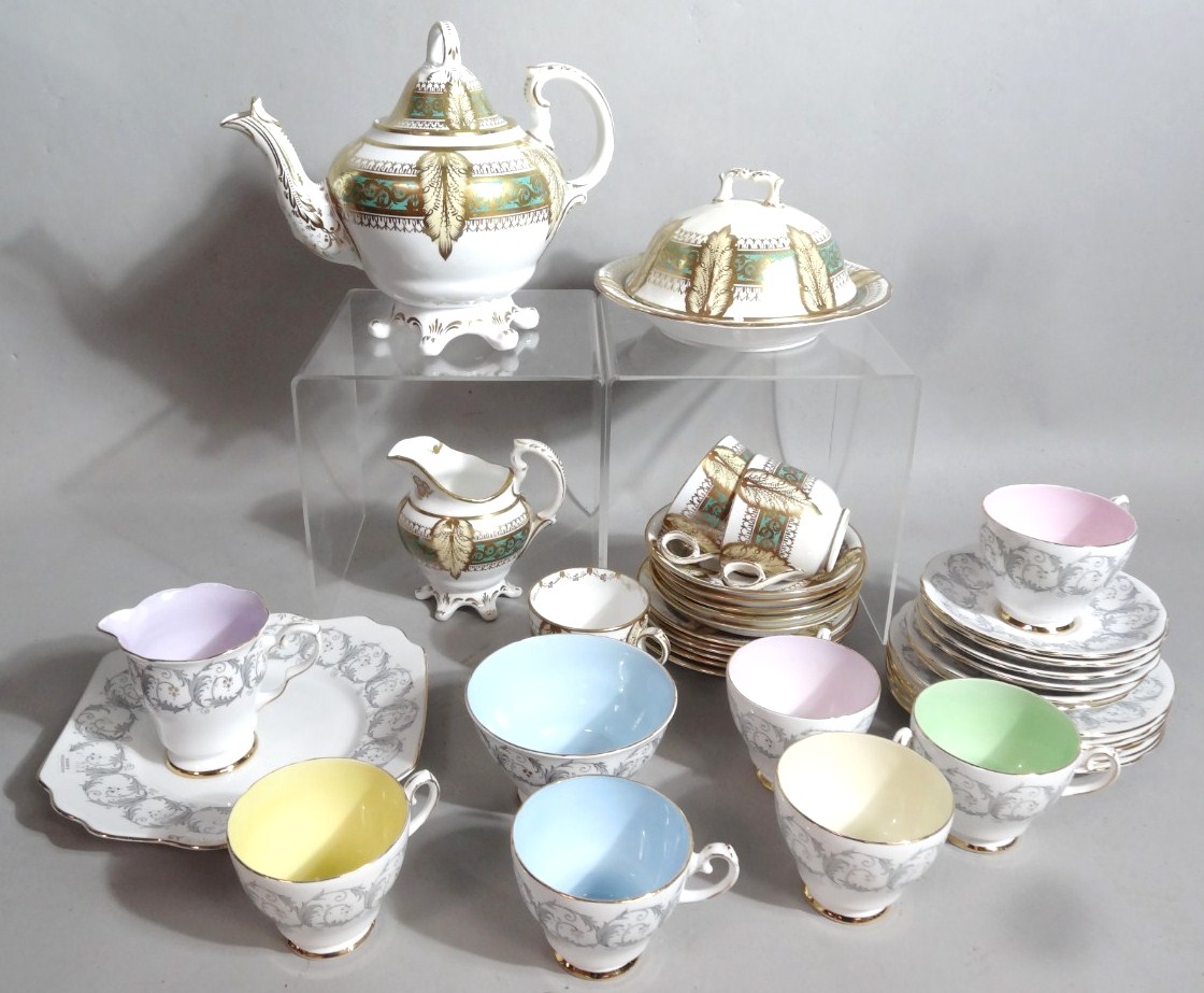 Appraisal: A late th early thC part tea service gilt highlighted