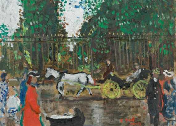 Appraisal: GALL FRANCOIS Kolozsvar - Paris Promenade with prams Oil on