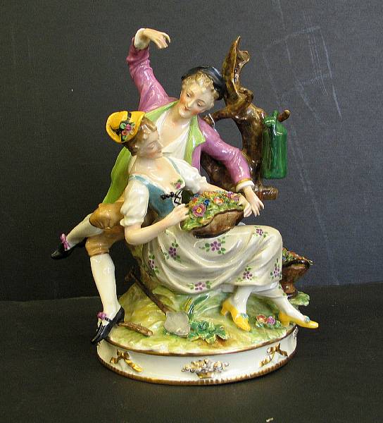 Appraisal: A German porcelain group of gardeners first half th century