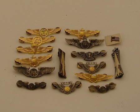 Appraisal: Lot of misc US Naval flight wings air crew wings