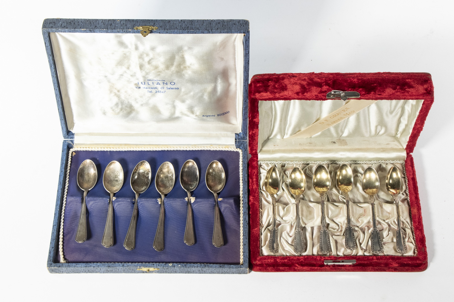 Appraisal: CASED SETS OF SILVER DEMITASSE SPOONS Incl Set of spoons