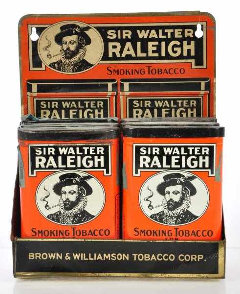 Appraisal: Sir Walter Raleigh Store Display Description Nice tin display for